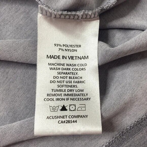 FJ FootJoy Polo Mens Gray Athletic Fit Short Sleeve Front Pocket Golf Shirt Sz L - Picture 6 of 11